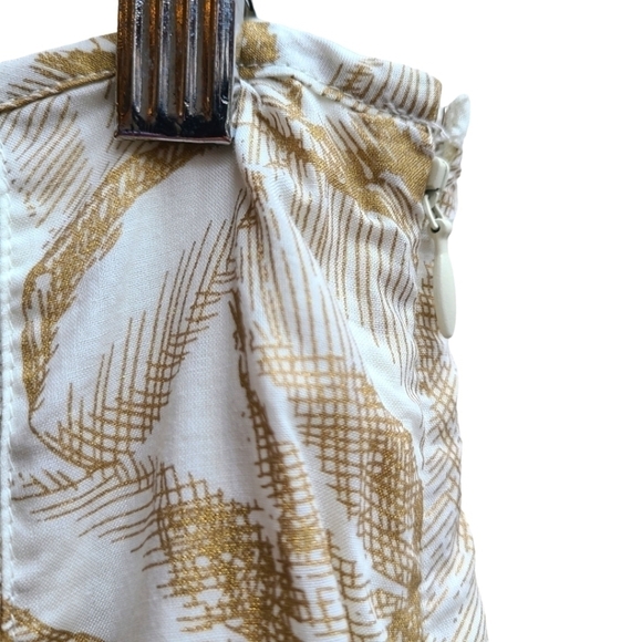 NWT Coldwater Creek Midi Skirt with Gold Tan Botanical Print, Size Medium - Picture 5 of 10